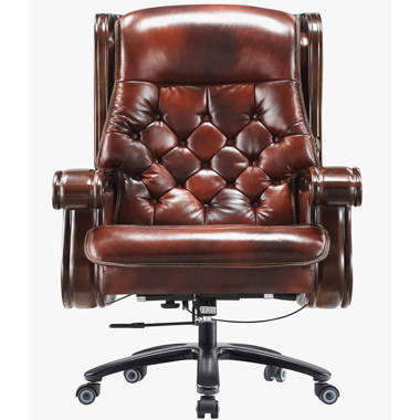 PENNEXECUTIVECHAIRS Timko Split Leather Executive Chair with